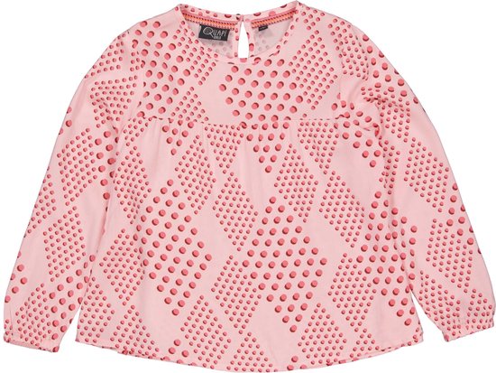 Meisjes blouse - Mare - AOP roze koraal stippen