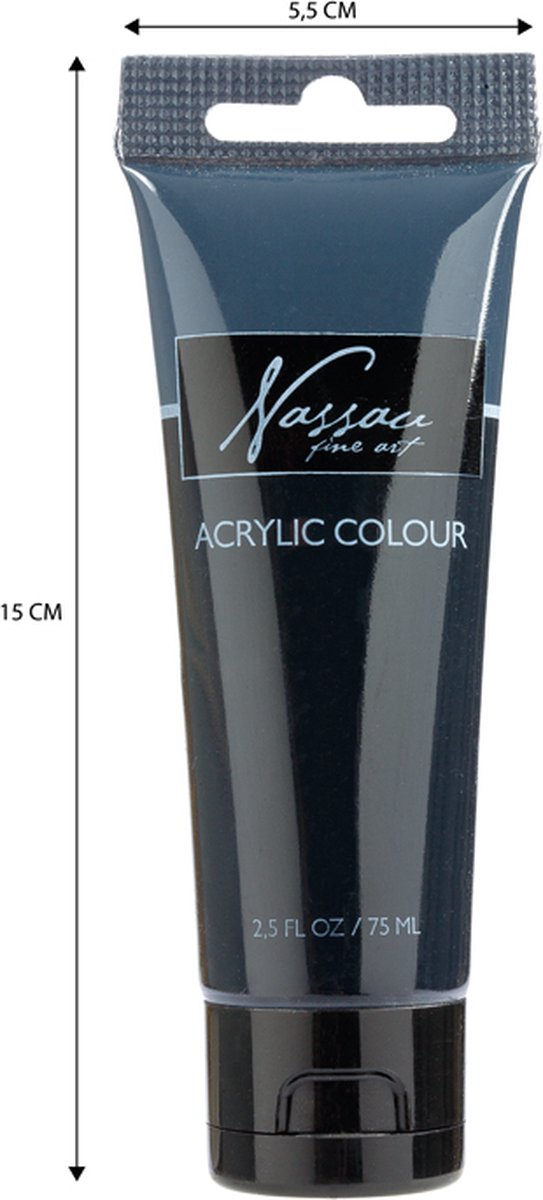 Nassau Fine Art Set van 24 Acrylverf Tubes van 75 ml – Acrylverf Set voor Schilderen op Canvas – 24 Kleuren voor Beginners en Gevorderden – Multicolor — afbeelding 7