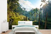 Behang - Fotobehang Rijstterras in Indonesië - Breedte 390 cm x hoogte 260 cm