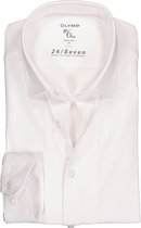 OLYMP No. Six 24/Seven super slim fit overhemd - wit tricot - Strijkvriendelijk - Boordmaat: 41
