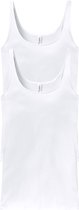 SCHIESSER Cotton Essentials dames singlet (2-pack), hemd model, wit -  Maat: 4XL