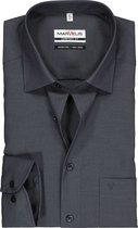 MARVELIS comfort fit overhemd - antraciet grijs - Strijkvrij - Boordmaat: 40