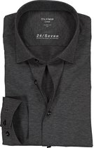 OLYMP Luxor 24/Seven modern fit overhemd - antraciet grijs tricot - Strijkvriendelijk - Boordmaat: 44