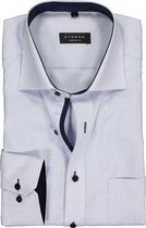 ETERNA comfort fit overhemd - structuur heren overhemd - lichtblauw met wit (donkerblauw contrast) - Strijkvrij - Boordmaat: 47