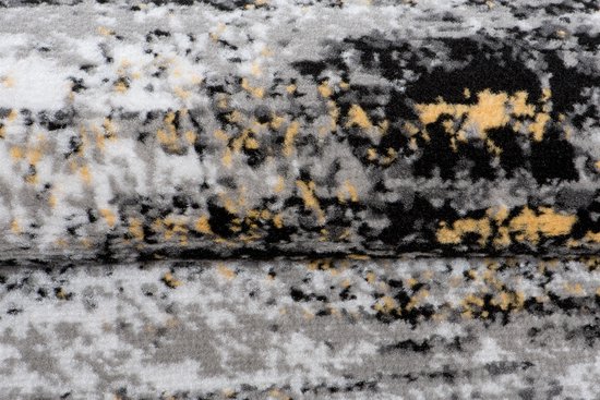 Tapiso Maya Runner Tapis Grijs Zwart Couloir Moderne Salon Couloir Taille - 60x300