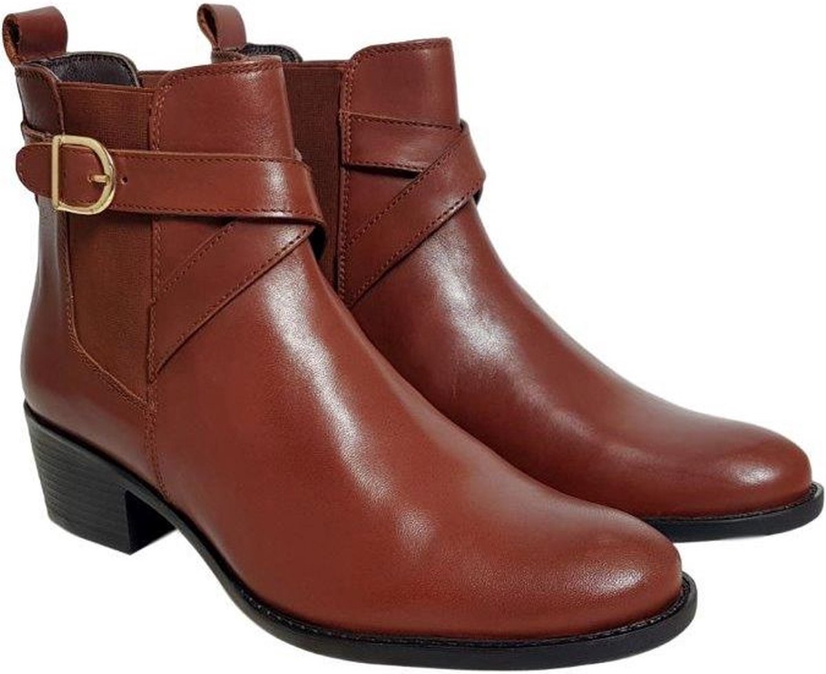 JJ Footwear Enkellaars Custom Made Pessac Cognac Voetbreedte H