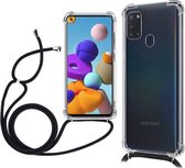 LuxeBass Hoesje geschikt voor Samsung Galaxy A21S Backcover hoesje met koord