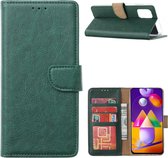 LuxeBass Hoesje geschikt voor Samsung Galaxy M31s - Bookcase Groen - portemonnee hoesje - telefoonhoes - gsm hoes - telefoonhoesjes