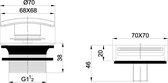 Wiesbaden Gemma 2.0 Knop/Plug Badoverloopcombinatie met Vulfunctie Vierkant - Goud Look - Geborsteld Messing