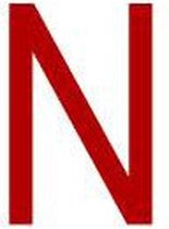 Mini letter N, rood wit 22,8 x 38 mm - 12/vel