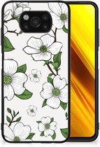 Coque Smartphone Xiaomi Paco X3 | Coques de Housses de téléphone Trendy X3 Pro avec fleurs de cornouiller à bordure noire