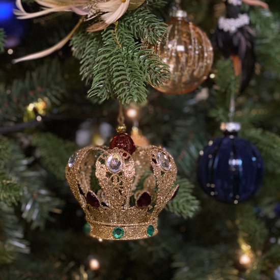 Viv! Christmas Kerstornament - kroon - goud - groot - 11cm
