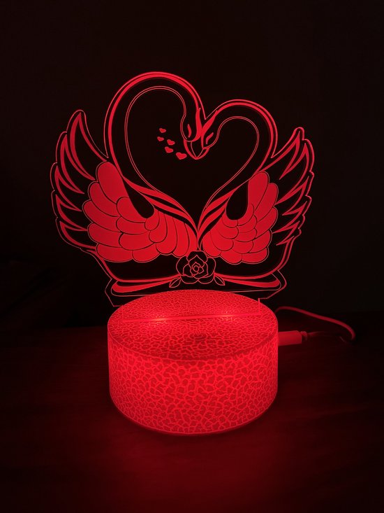 3D LED Lamp – 18 Kleuren – Nachtlamp – Sfeerlamp – Afstandsbediening – liefde – romantisch – cadeau – kado –