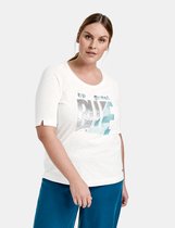 SAMOON Dames T-shirt met pailletjes van GOTS-gecertificeerd biologisch katoen