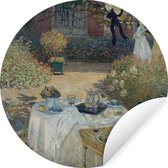 WallCircle - Muurstickers - Behangcirkel - The luncheon - Schilderij van Claude Monet - ⌀ 30 cm - Muurcirkel - Zelfklevend - Ronde Behangsticker