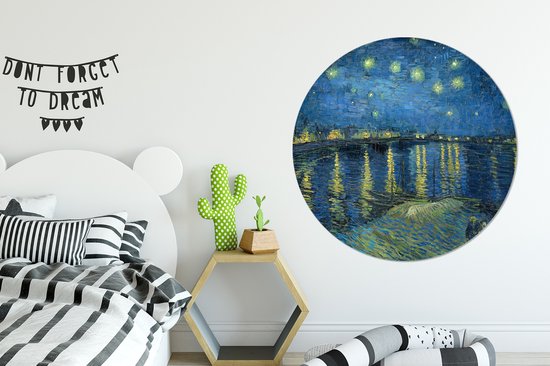Wall Circle - Wall Circle - La Nuit Étoilée - Peinture de Vincent van Gogh - Aluminium - Dibond - ⌀ 140 cm - Intérieur et Extérieur