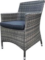 Denza Furniture Toulouse dining wicker tuinstoel | wicker | kobo grey (donkergrijs/donkerbruin)