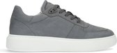 Manfield - Heren - Grijze leren sneakers - Maat 42
