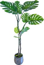 Kamyra® Gatenplant Kunstplant XL - Nep Planten Philodendron Groot - Monstera Deliciosa- Plant Voor Binnen En Buiten - Decoratie - Duurzaam - 160 × 90 cm