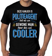 Grote maten Deze kanjer is politieagent net als een gewone man maar dan veel cooler t-shirt zwart voor heren - kado shirts - beroepen shirts - vaderdag shirts XXXL