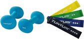 Tunturi - Fitness Set - Dumbbells 2 x 5,0 kg - Weerstandsbanden 4 stuks