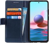 Xiaomi Redmi Note 10 / 10S Hoesje Wallet Book Case Kunstleer Blauw