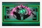 JUNIQE - Poster in houten lijst Neon Show Me the Money -40x60 /Groen &