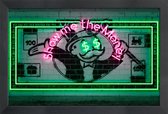JUNIQE - Poster in houten lijst Neon Show Me the Money -60x90 /Groen &