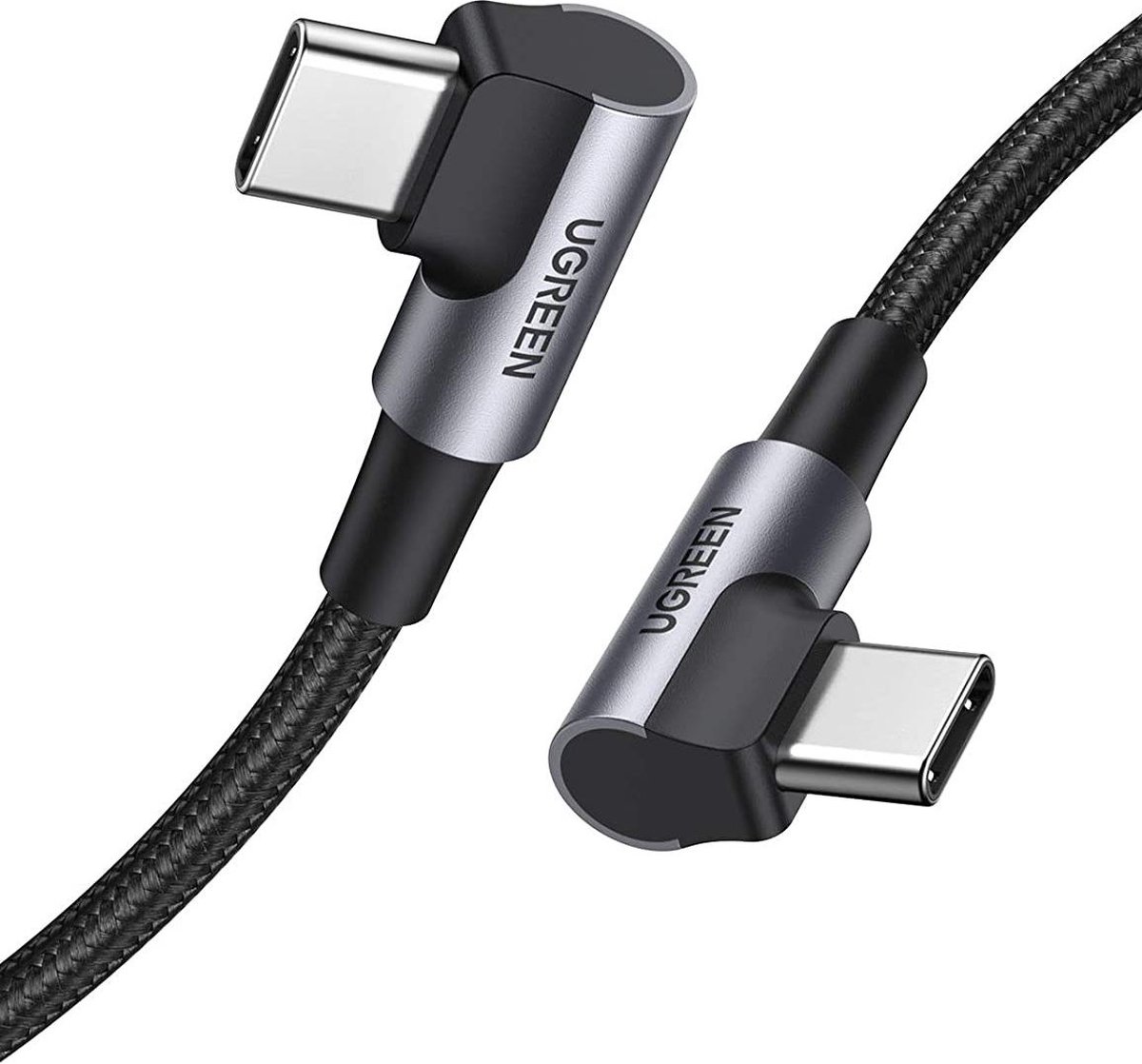 3 mètres de câble USB coudé vers USB-C avec LED Noir