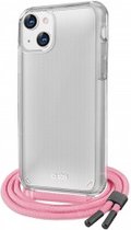 Apple iPhone 13 Hoesje - SBS - Neck Strap Serie - TPU Hoesje met koord - Transparant / Roze - Hoesje Geschikt Voor Apple iPhone 13