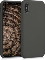 kwmobile telefoonhoesje geschikt voor Apple iPhone X - Hoesje met siliconen coating - Smartphone case in olijfgroen