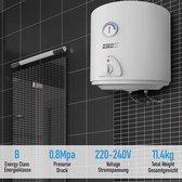 Aquamarin Boiler - Elektrische Boiler - Boiler 30 Liter - Waterboiler - Wandhouder - Veiligheidsthermostaat - Veiligheidsventiel - Zeer Zuinig - Energieklasse C - Ø41 x 62,50 cm -