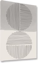 Akoestische panelen - Geluidsisolatie - Akoestische wandpanelen - Akoestisch schilderij AcousticBudget® - paneel met grafisch element - design 16 - 50x70 - Wanddecoratie - woonkame