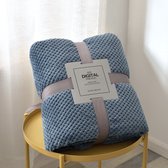Warmtedeken - Grijs Blauw - 120 x 200cm - Fleece Deken - Knuffeldeken - Plaid