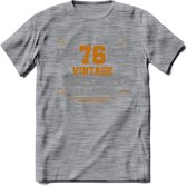 76 Jaar Legend T-Shirt | Goud - Zilver | Grappig Verjaardag Cadeau | Dames - Heren | - Donker Grijs - Gemaleerd - 3XL