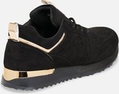 LOLALIZA Sneakers met goud metallic details - Zwart - Maat C38