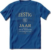 60 Jaar Legendarisch Gerijpt T-Shirt | Grijs - Ivoor | Grappig Verjaardag Cadeau | Dames - Heren | - Donker Blauw - XXL