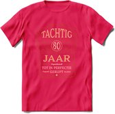 80 Jaar Legendarisch Gerijpt T-Shirt | Roest - Ivoor | Grappig Verjaardag Cadeau | Dames - Heren | - Roze - XL