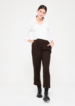 LOLALIZA Klassieke tweed broek - Bruin - Maat 42