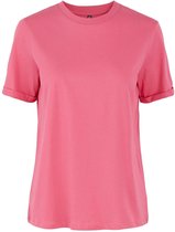 Pieces T-shirt Pcria Ss Fold Up Solid Tee Noos Bc 17086970 Fruit Dove Dames Maat - S