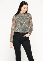 LOLALIZA Blouse met luipaard print - Groen - Maat 44