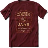 70 Jaar Legendarisch Gerijpt T-Shirt | Roest - Ivoor | Grappig Verjaardag Cadeau | Dames - Heren | - Burgundy - M