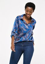 LOLALIZA Hemd met paisley print - Marine Blauw - Maat 44