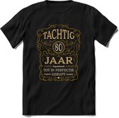 80 Jaar Legendarisch Gerijpt T-Shirt | Okergeel - Ivoor | Grappig Verjaardag Cadeau | Dames - Heren | - Zwart - 3XL