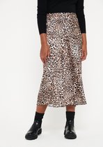 LOLALIZA Rok met luipaardprint - Camel - Maat L