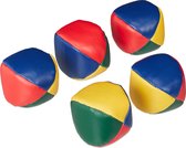 Relaxdays jongleerballen - set van 5 - juggling balls beginners - jongleer set - zacht
