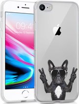 iMoshion Hoesje Geschikt voor iPhone 7 / 8 / SE (2020) / SE (2022) Hoesje Siliconen - iMoshion Design hoesje - Transparant / Cool Bulldog