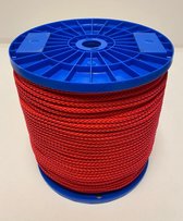 Rondgevlochten polypropyleenkoord 5mm, per bobijn 250m - rood