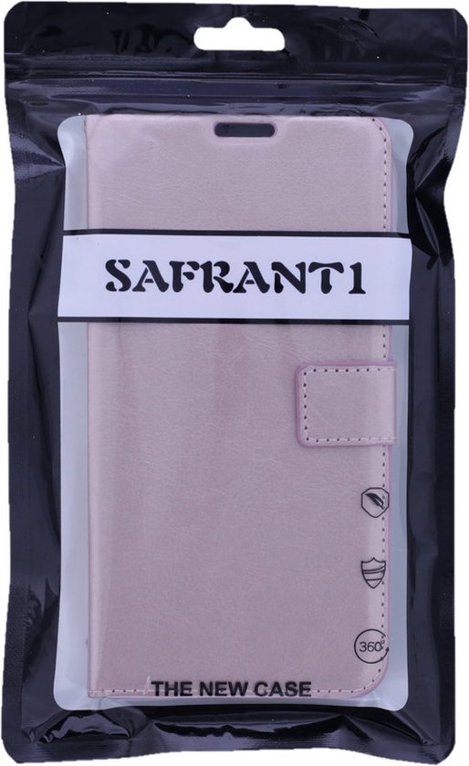 Étui pour téléphone Samsung Galaxy S21 Plus - Bookcase - Espace pour 3 cartes - Similicuir - SAFRANT1 - Or rose