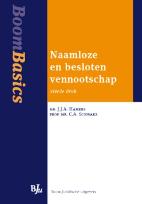 Cover van het boek 'Boom Basics Naamloze en besloten vennootschap / druk 4'
